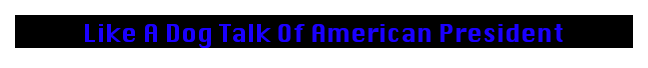 Like A Dog Talk Of American President